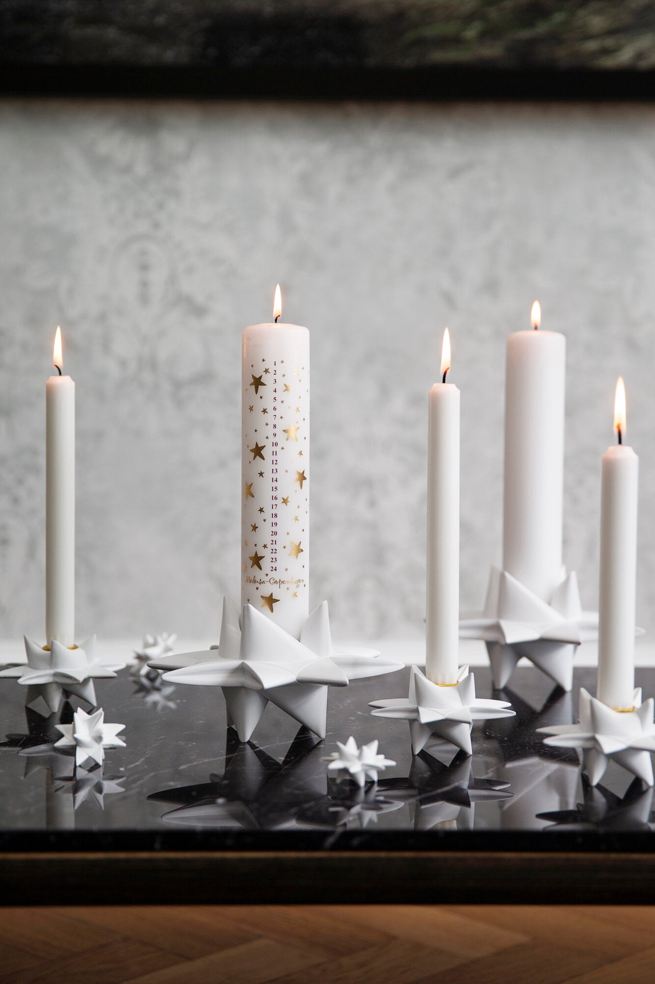 Kalenderstage stjerne - hvid