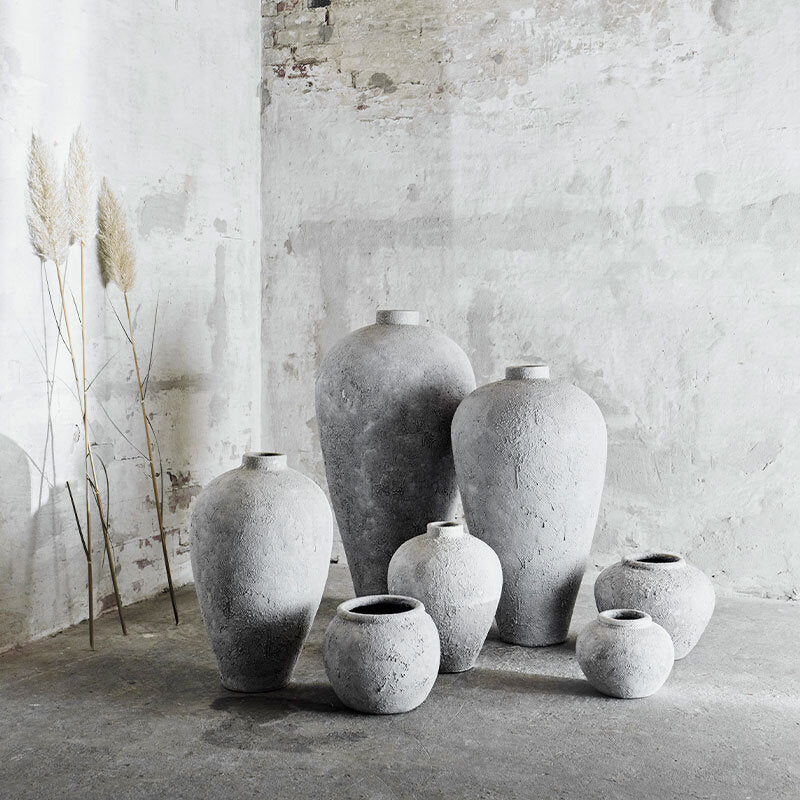 Luna krukke, grå - H18 cm.