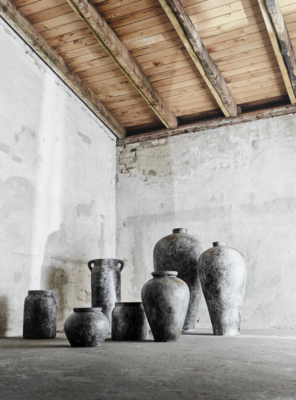 Echo krukke, rustgrå - H70 cm.