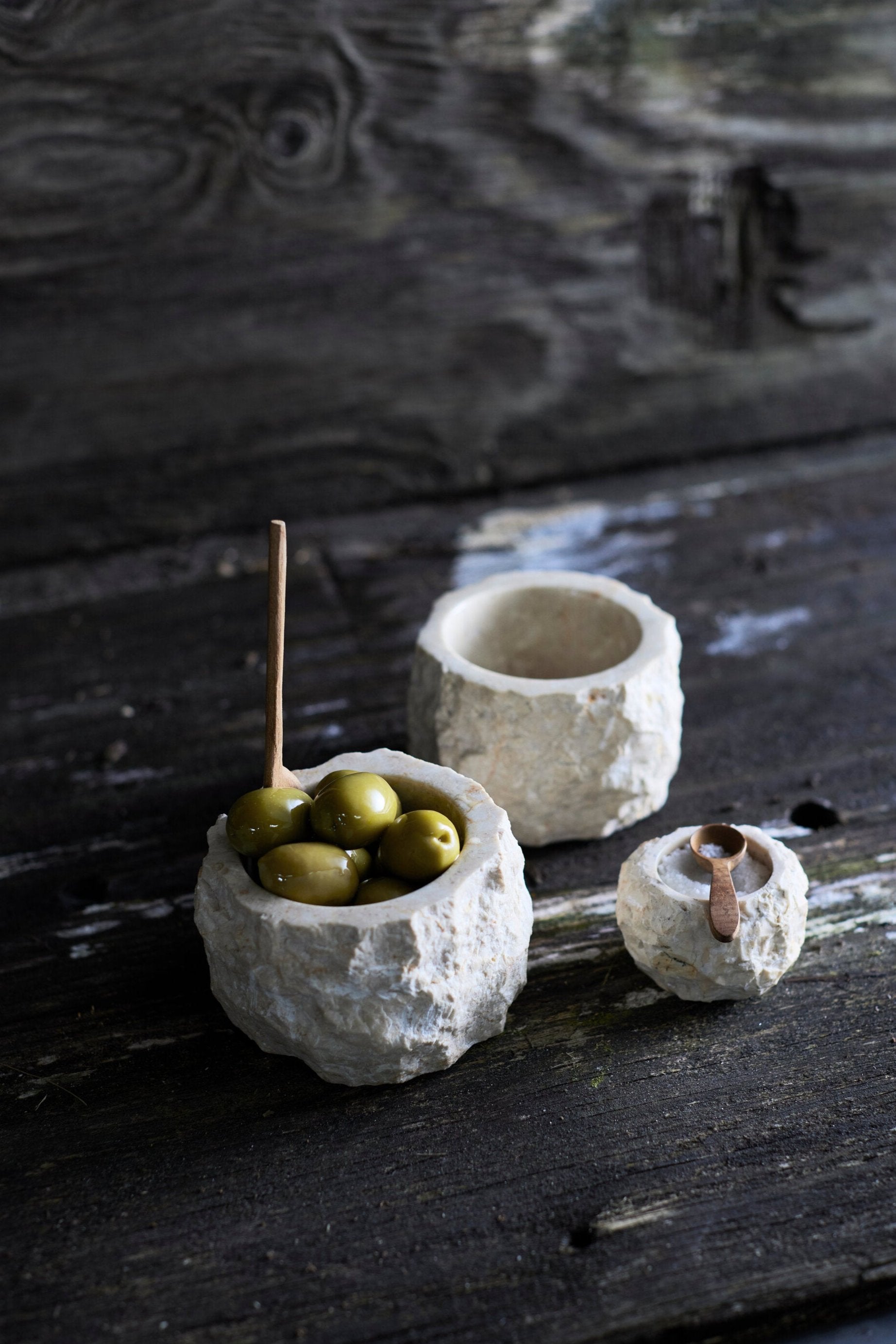 Batu lysestage, stor - Creme