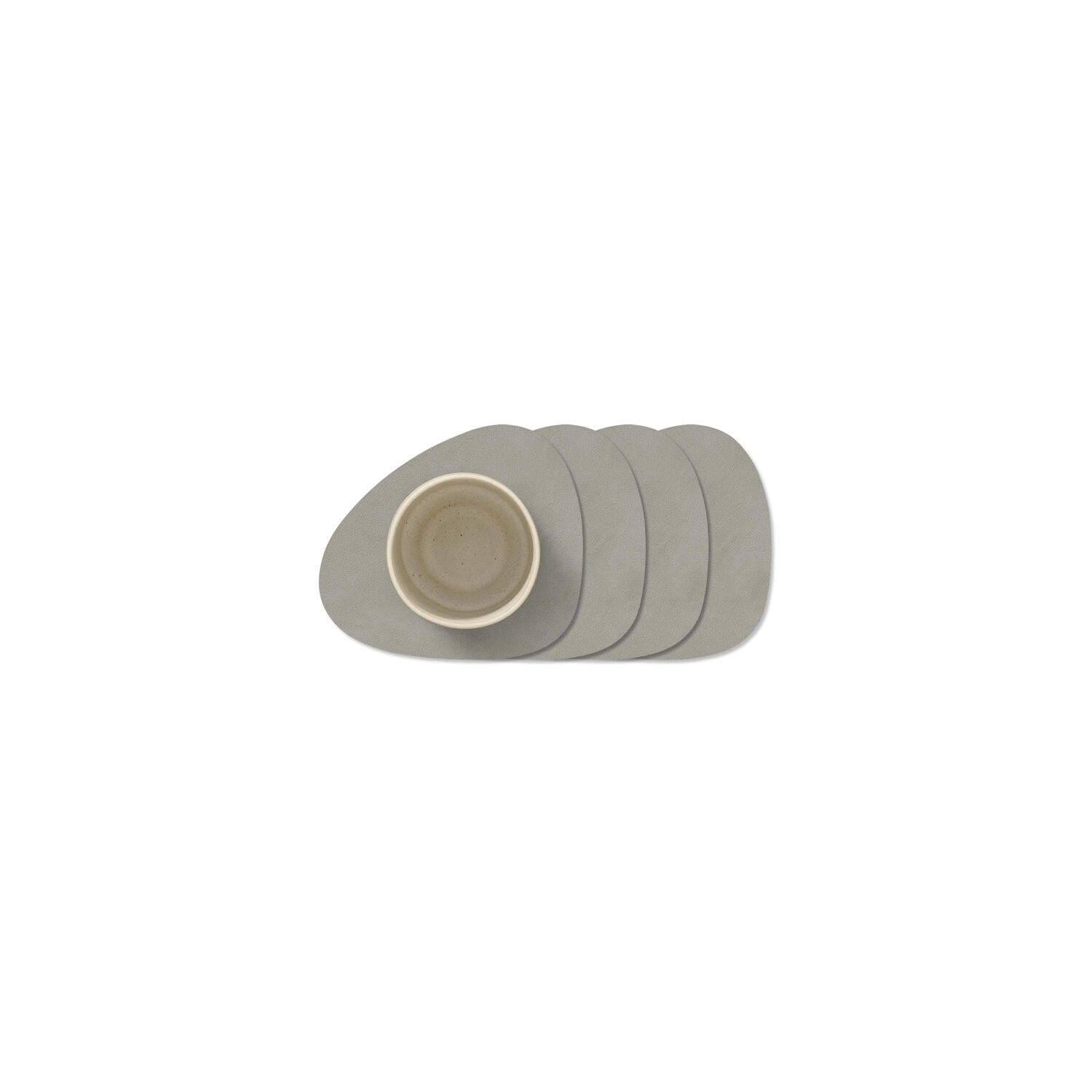 Nupo mat glasbrikker 4 stk., curve - Light Grey