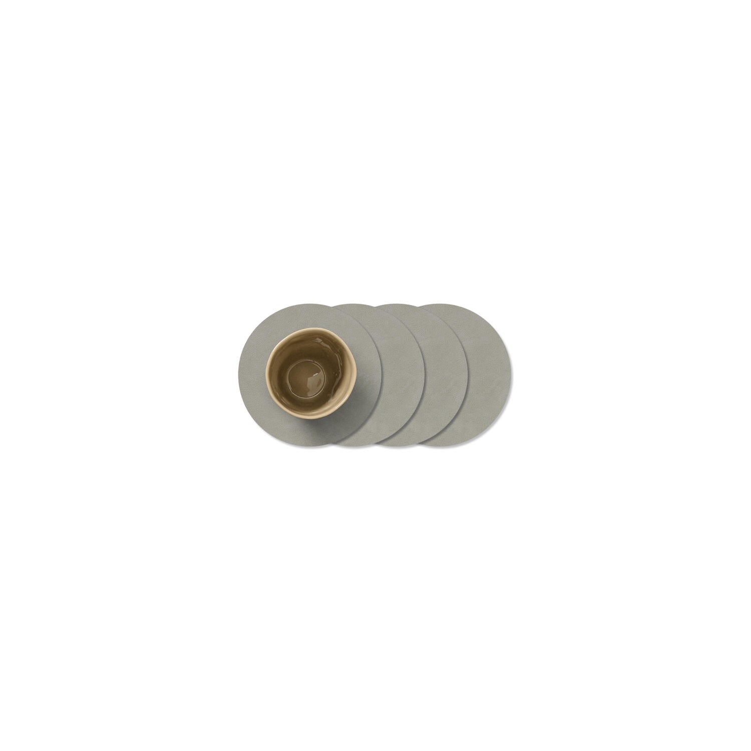 Nupo mat glasbrikker 4 stk., circle - Light Grey