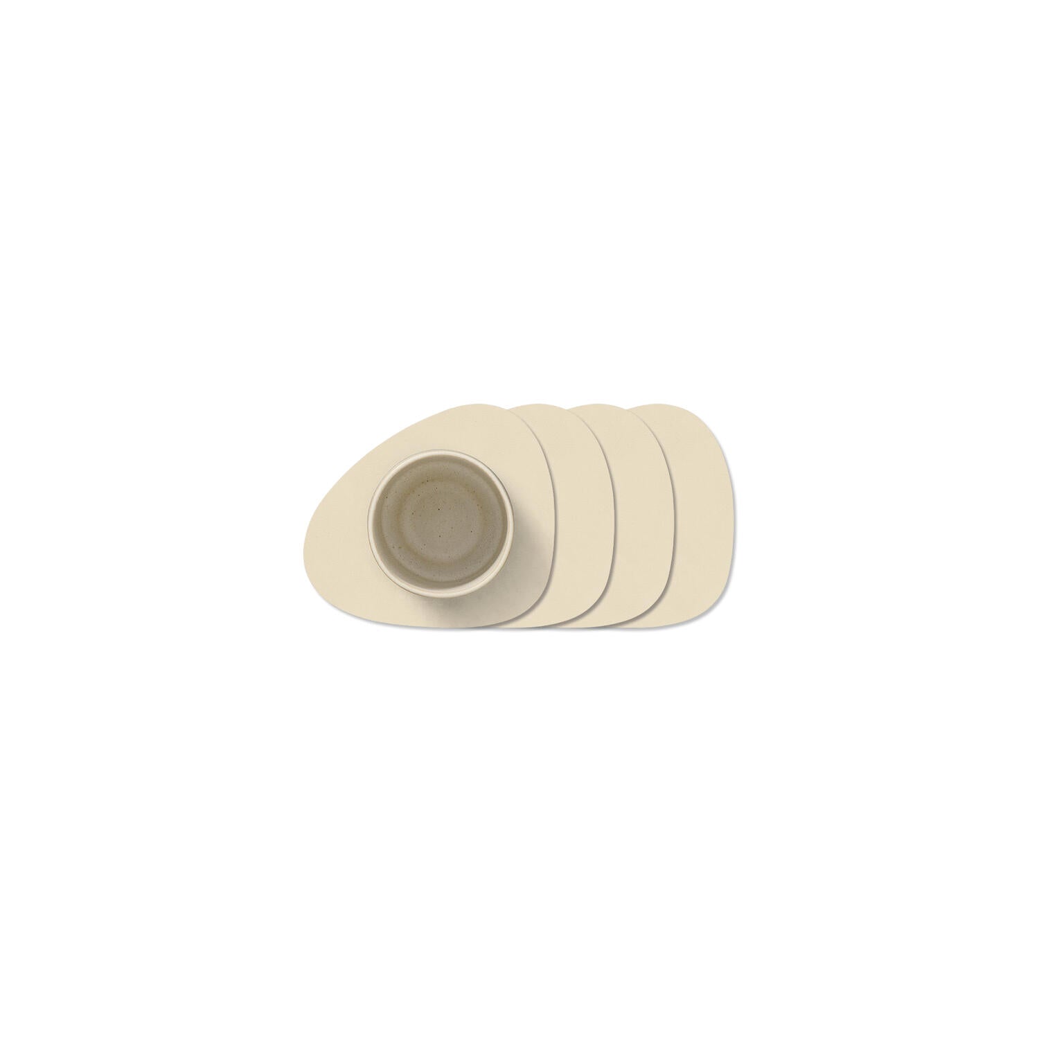Nupo mat glasbrikker 4 stk., curve -  Vanilla
