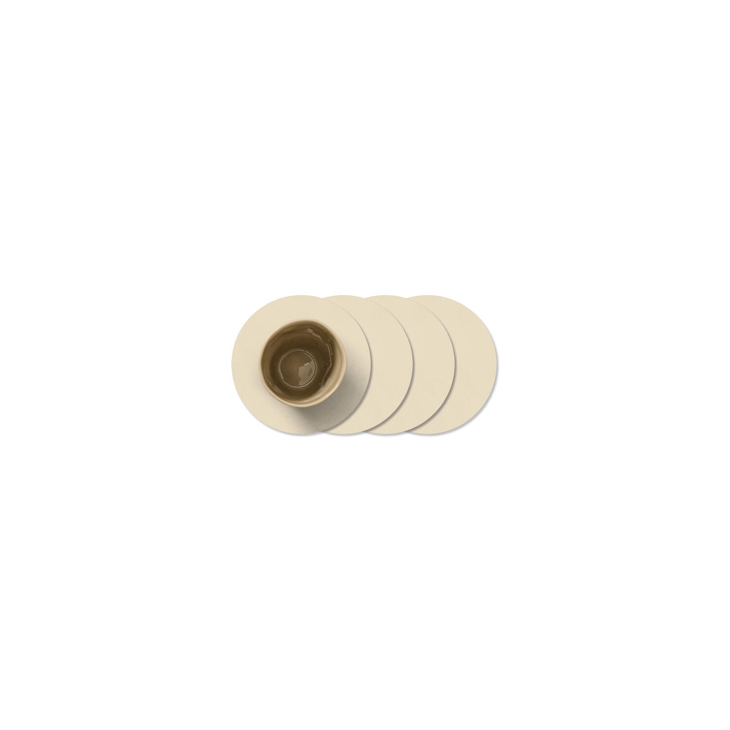 Nupo mat glasbrikker 4 stk., Circle - Vanilla