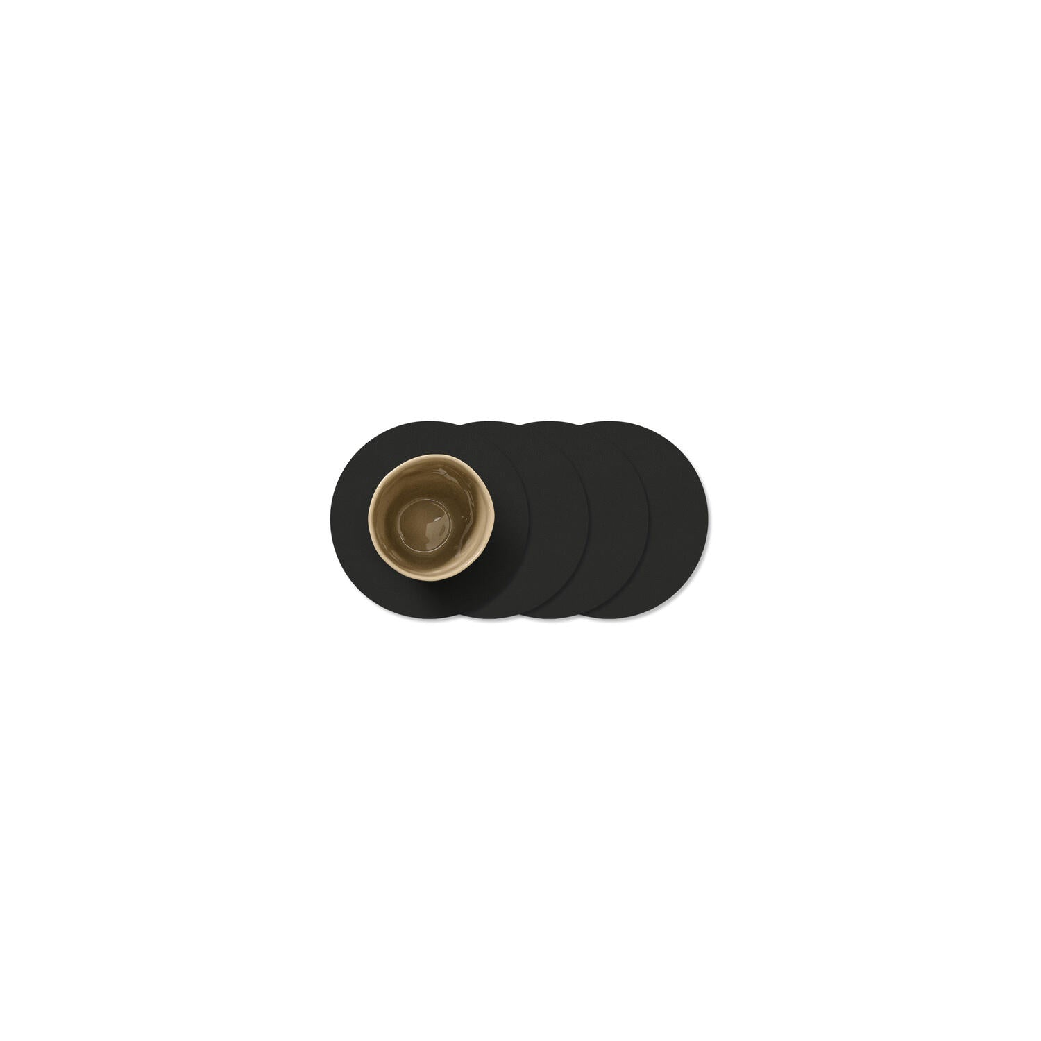 Nupo mat glasbrikker 4 stk., Circle - Black Ink