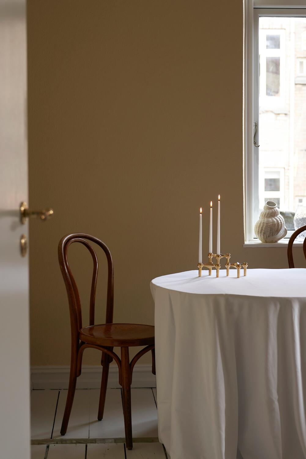 Nagel lysestage - messing