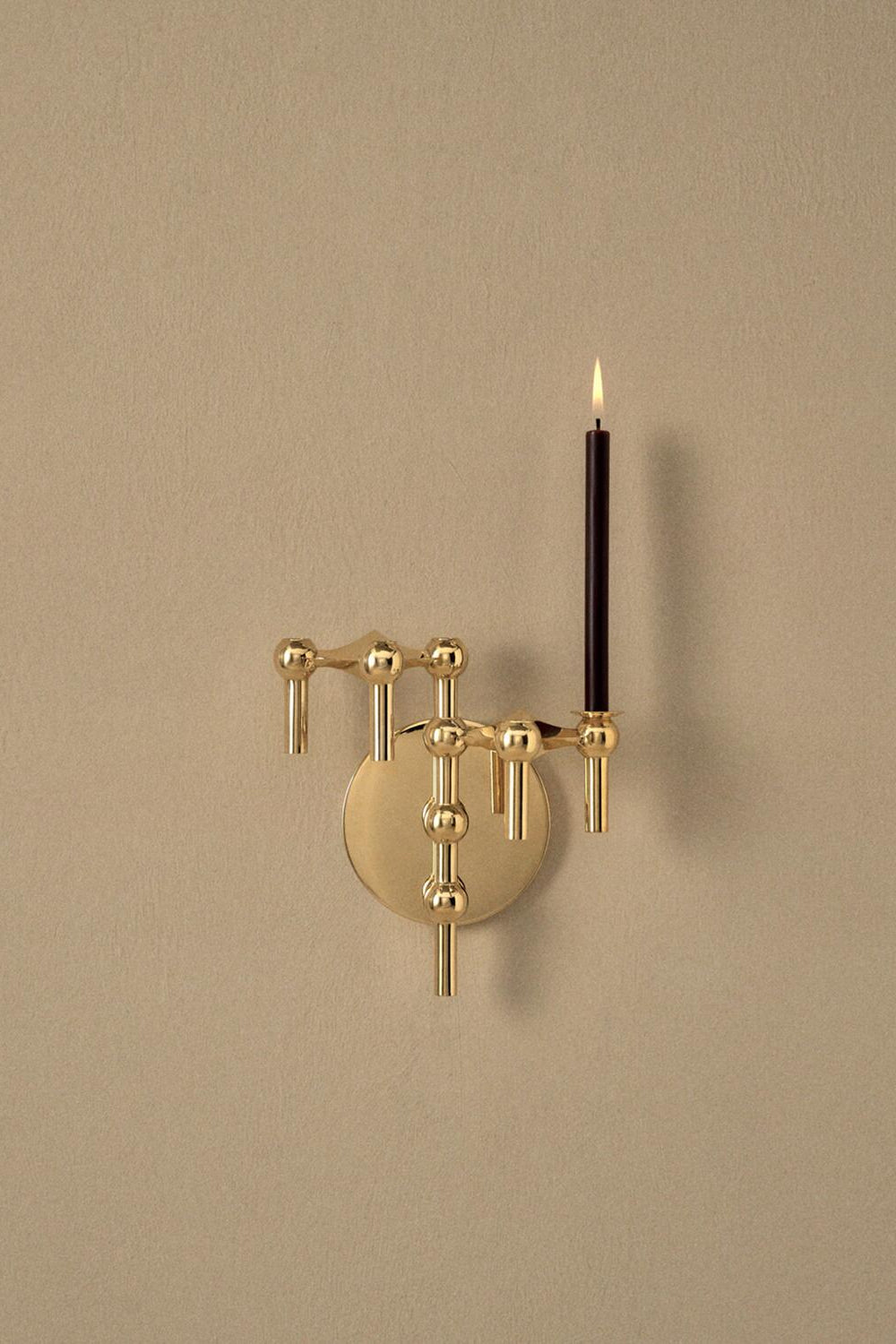 Nagel lysestage - messing