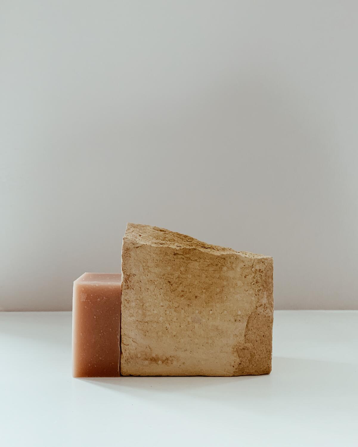 Beige lersæbebar, Lavender - 130 g.