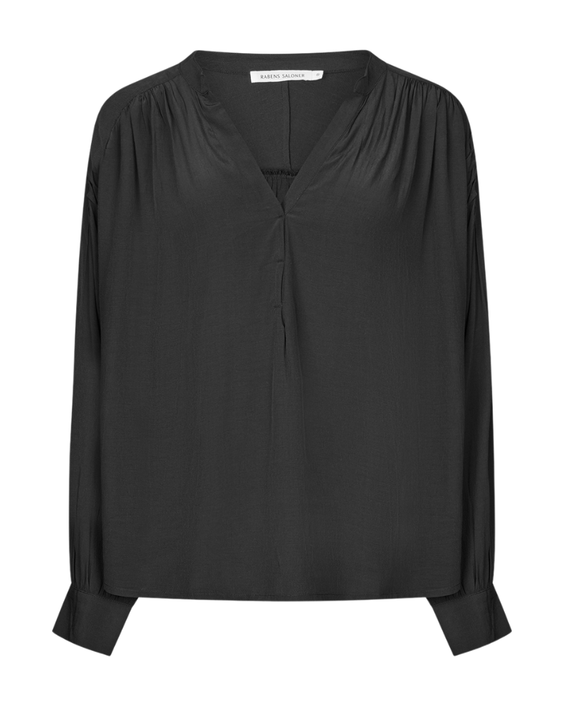 Meg Sheer Lace bluse - Faded black