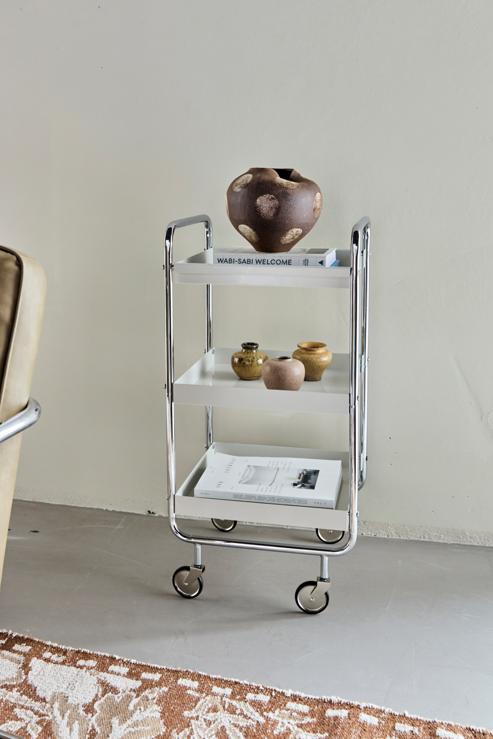 Rullebord, Sølv Finish - L42 cm