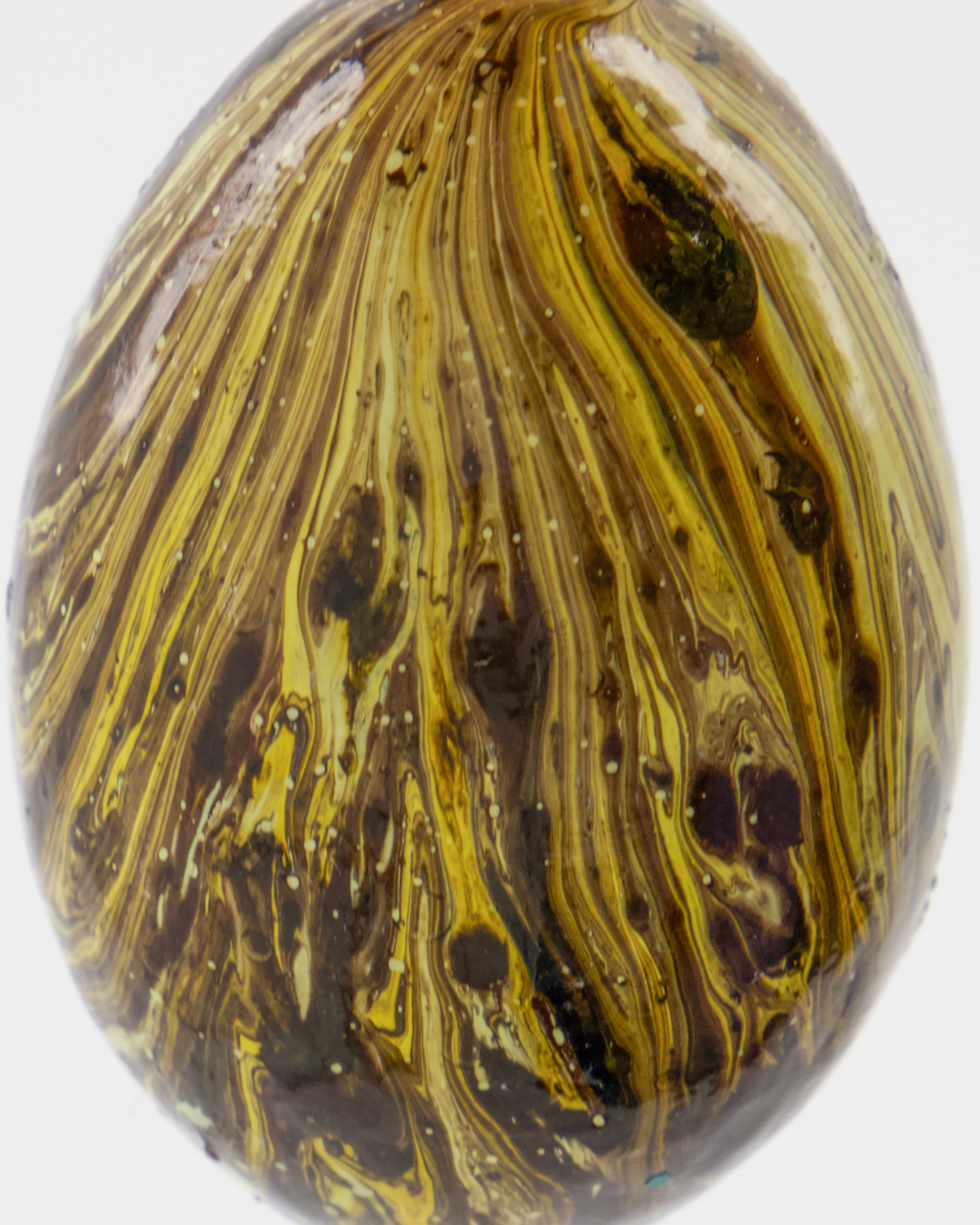 Marble påskepynt, gul - 6 stk