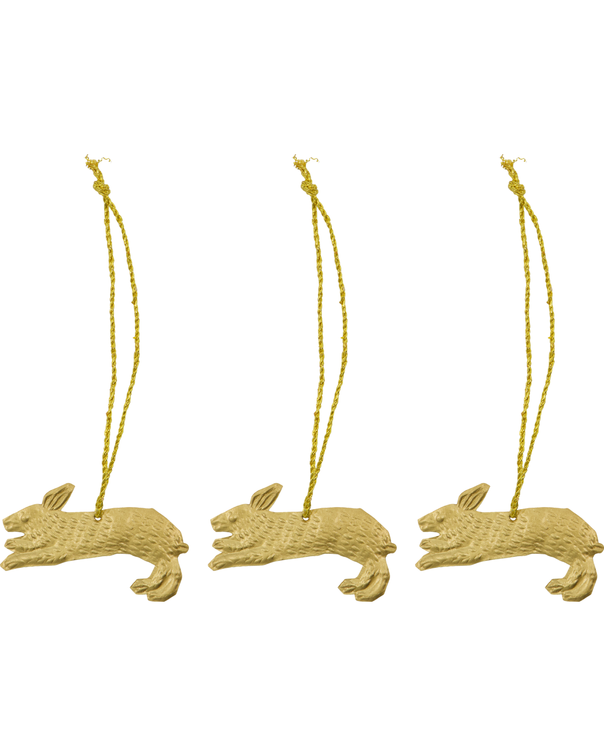 Rabbit påskepynt, Antik Messingfinish - 3 stk