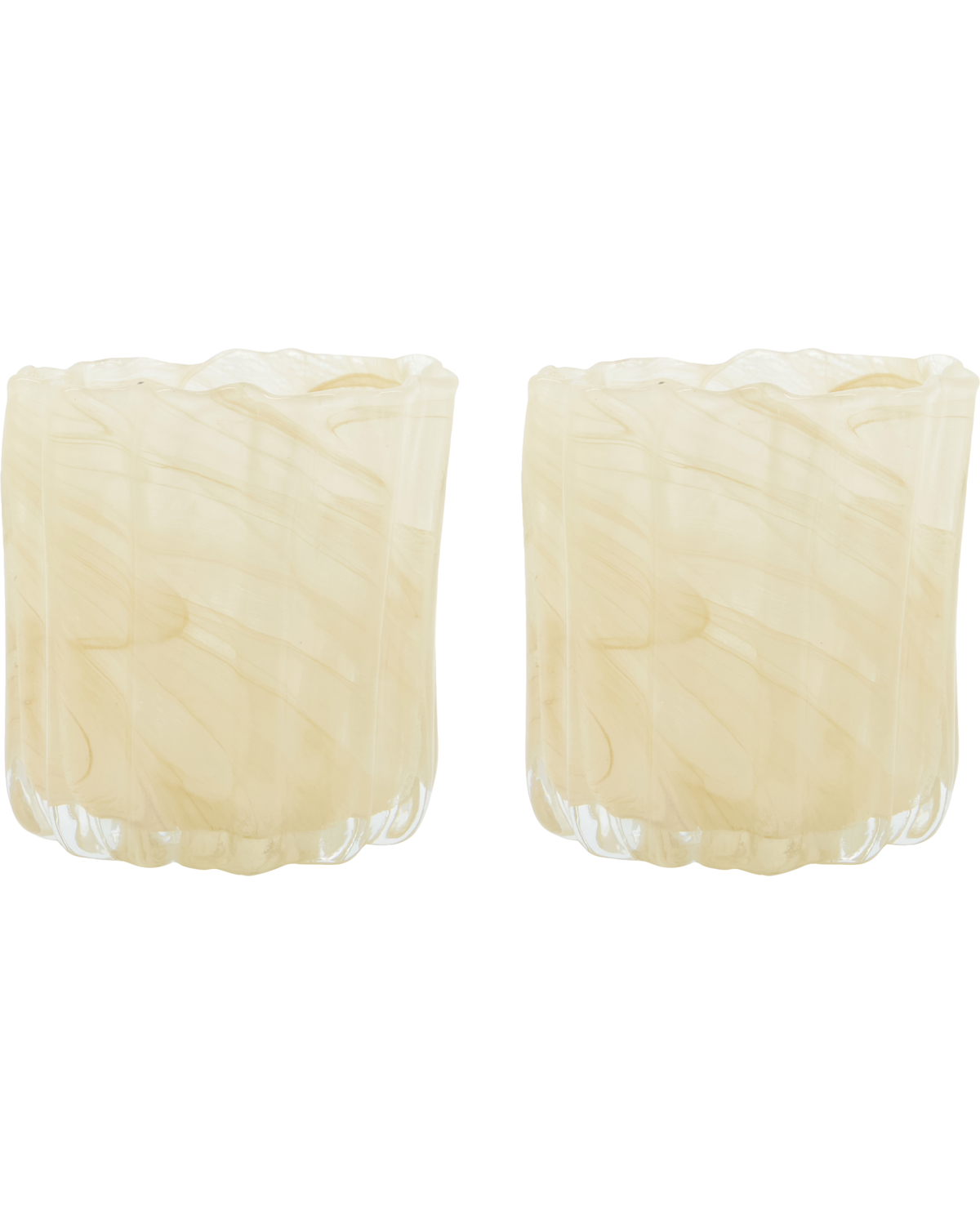 Curl fyrfadsstager, beige - 2 stk