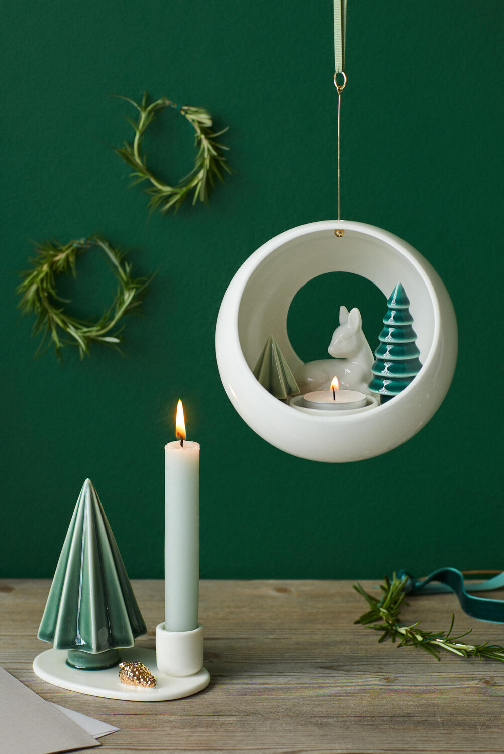 Winter Stories Tree lysestage - hvid/grøn