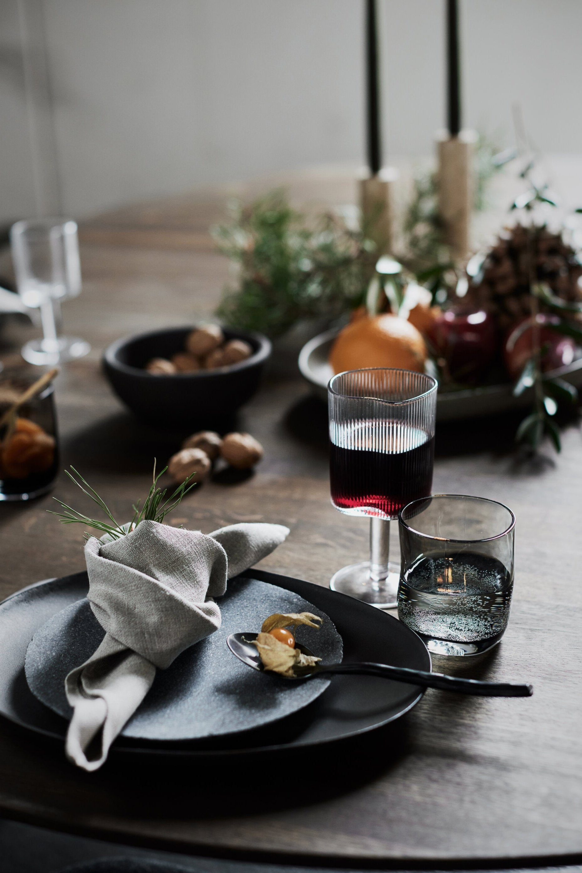 Valley tallerken, Grå/Natur - Ø28 cm.
