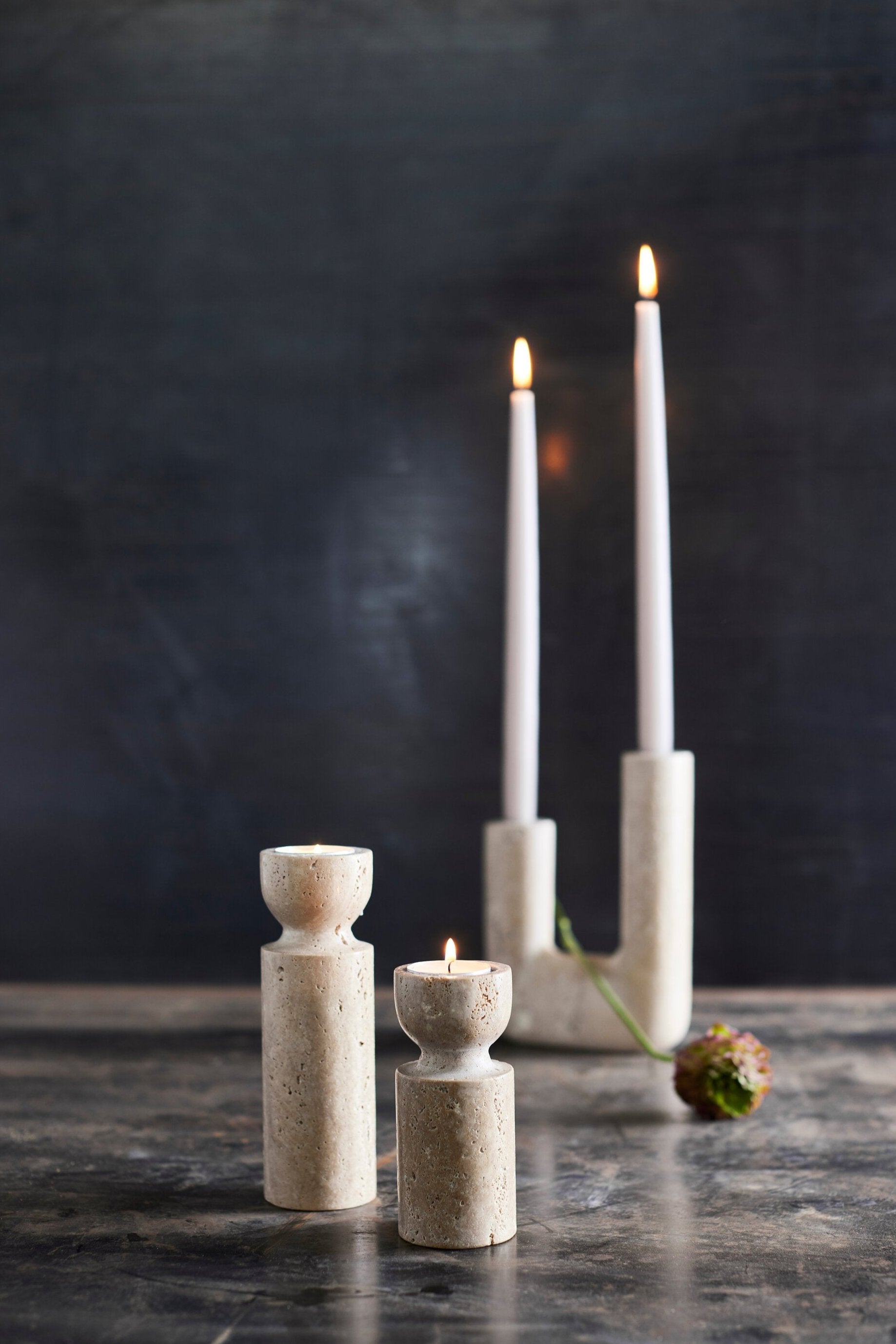 Minerva fyrfadsstager, 2 stk. - Creme