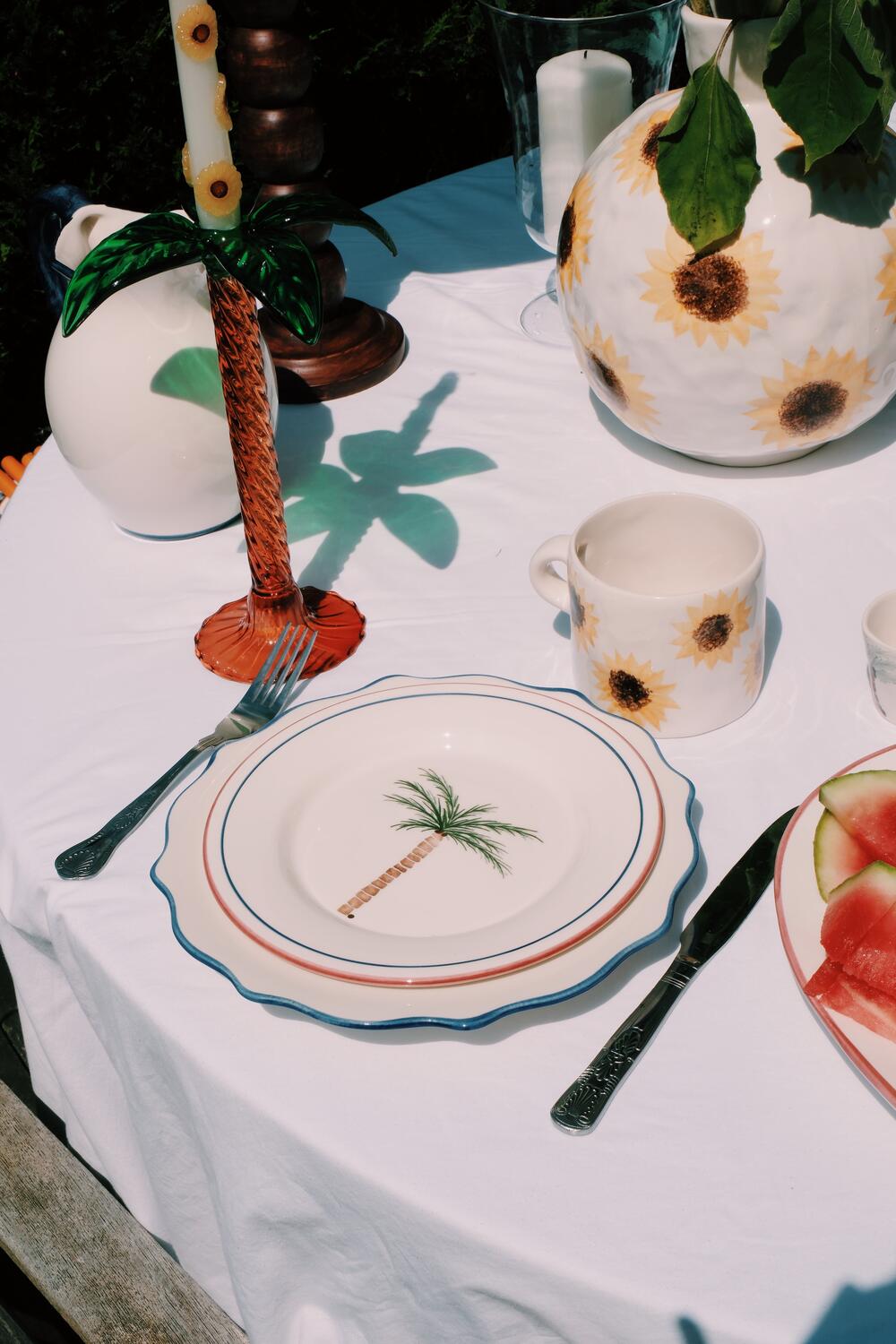 Palm Tree frokosttallerken - rød