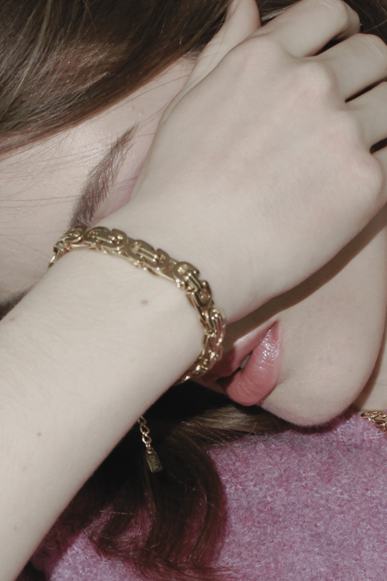 Courage Short Chunky Link armbånd - forgyldt