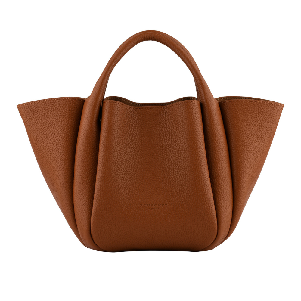 Citrouille lædertaske, mellem – Camel