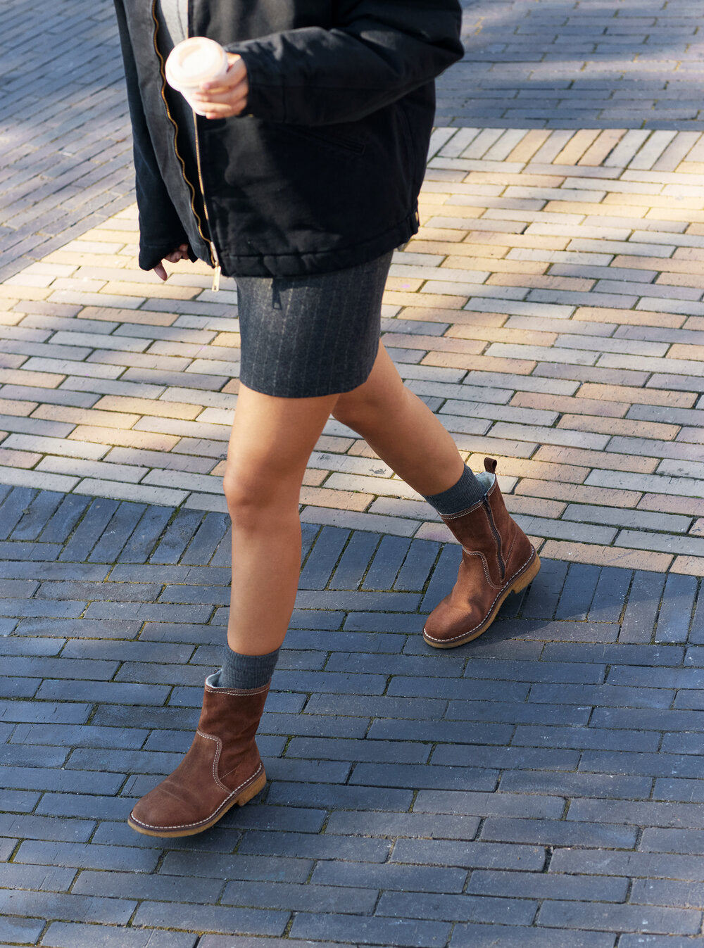 T6958 Ruskindsstøvle med foer - Brown suede