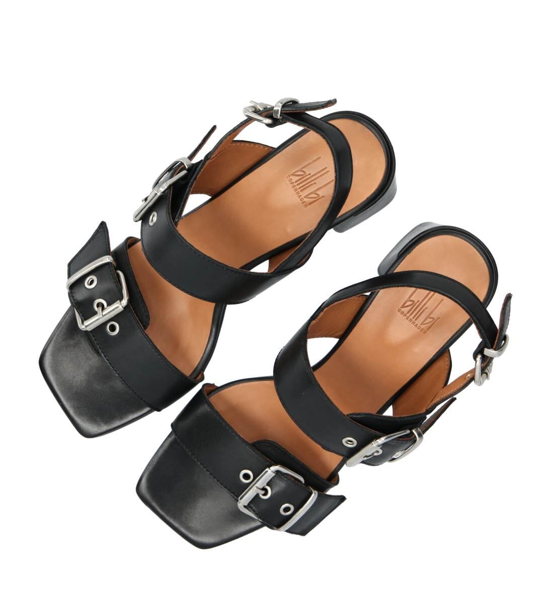 Sandaler med blokhæl - Black calf 80