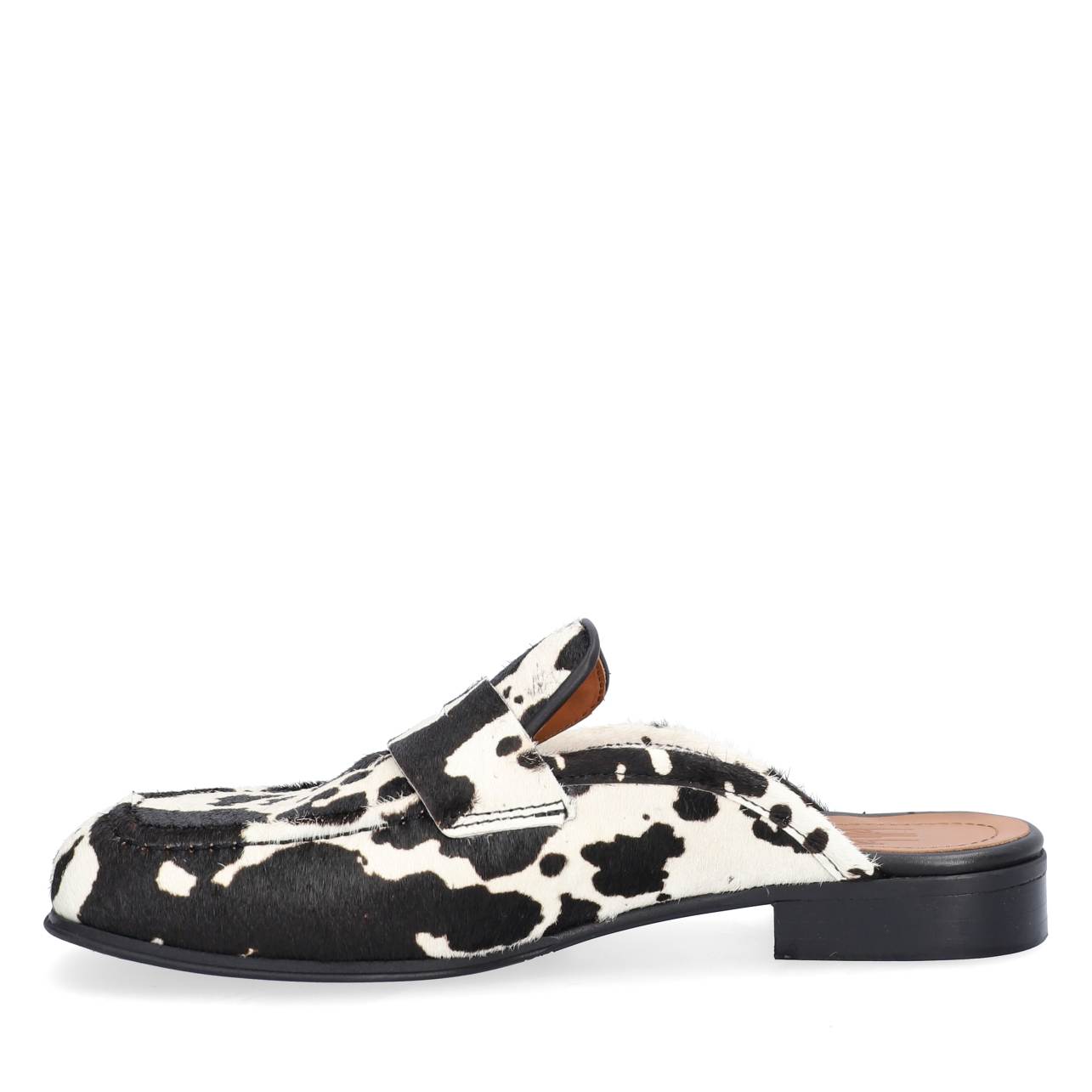 A8451 slipper loafers -  Black Cow Print