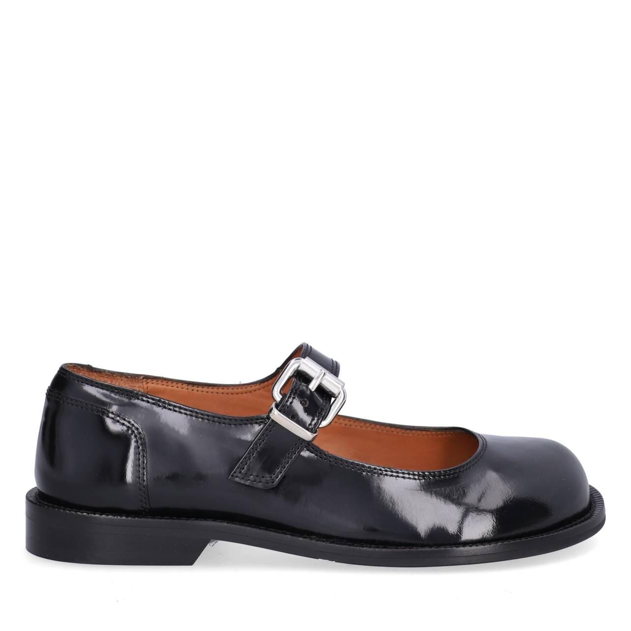 A8453 Mary Jane sko - Black polido  900