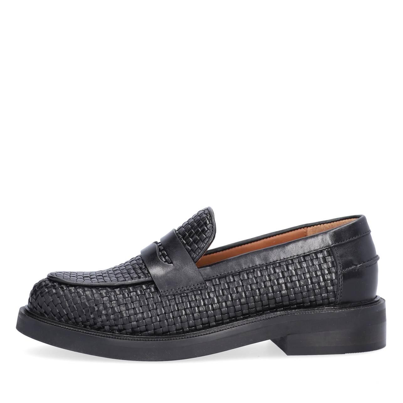 Flettet loafer - sort