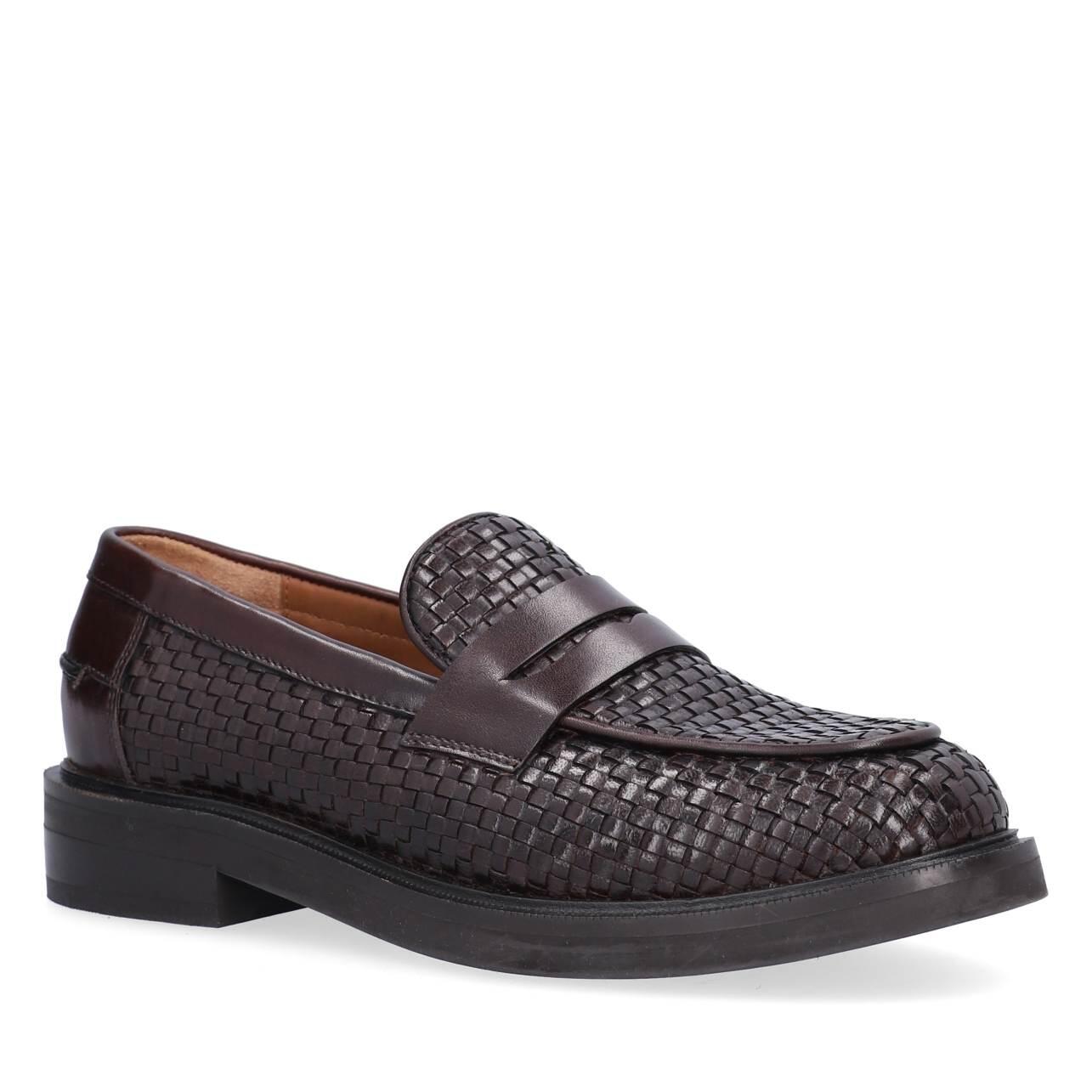 Flettet loafer - brun