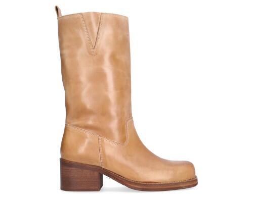 læderstøvle – Cognac calf