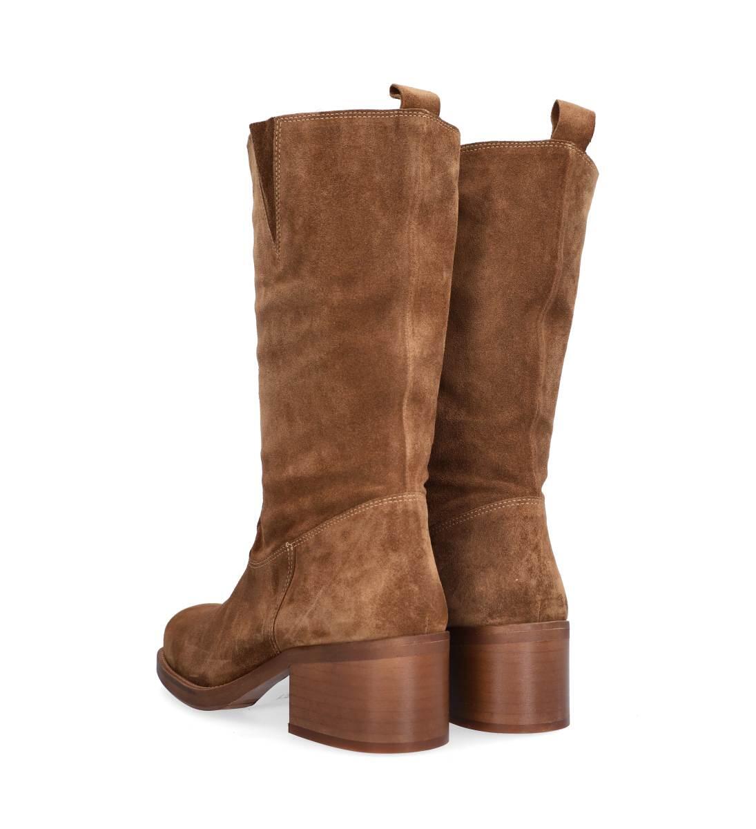 A8910 støvle ruskind - Tabac babysilk suede 555