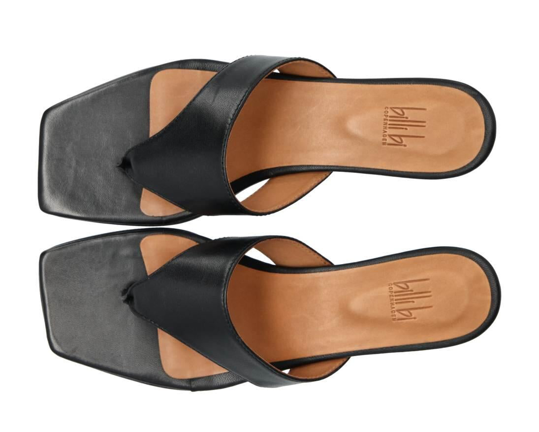 Mule Kitten hæl - Black Nappa 70