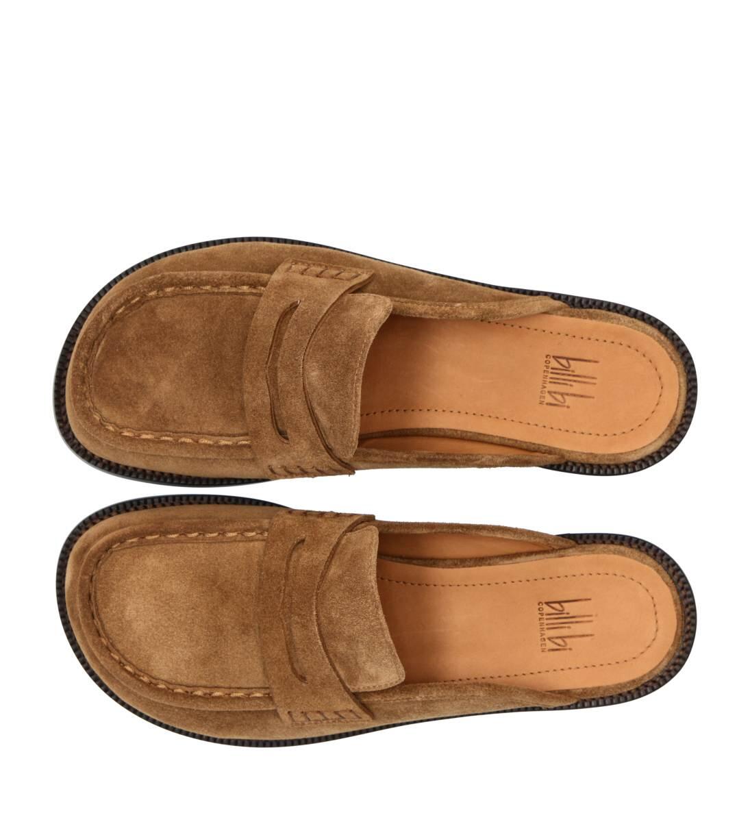 Mule loafers - Tabac babysilk suede 555