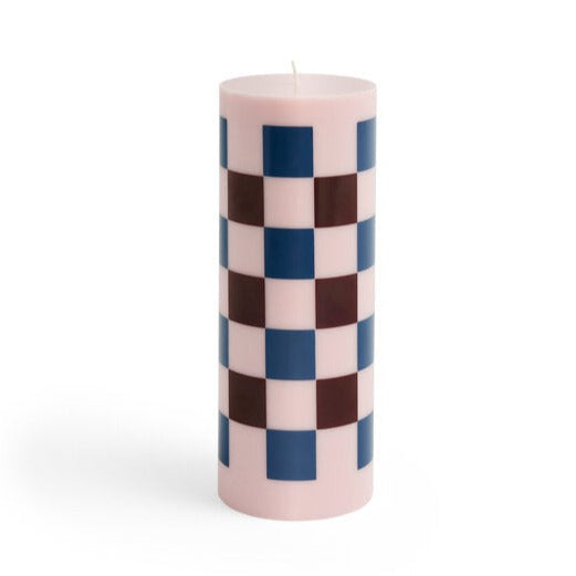 Column stearinlys, Large - pink/bordeaux/blå