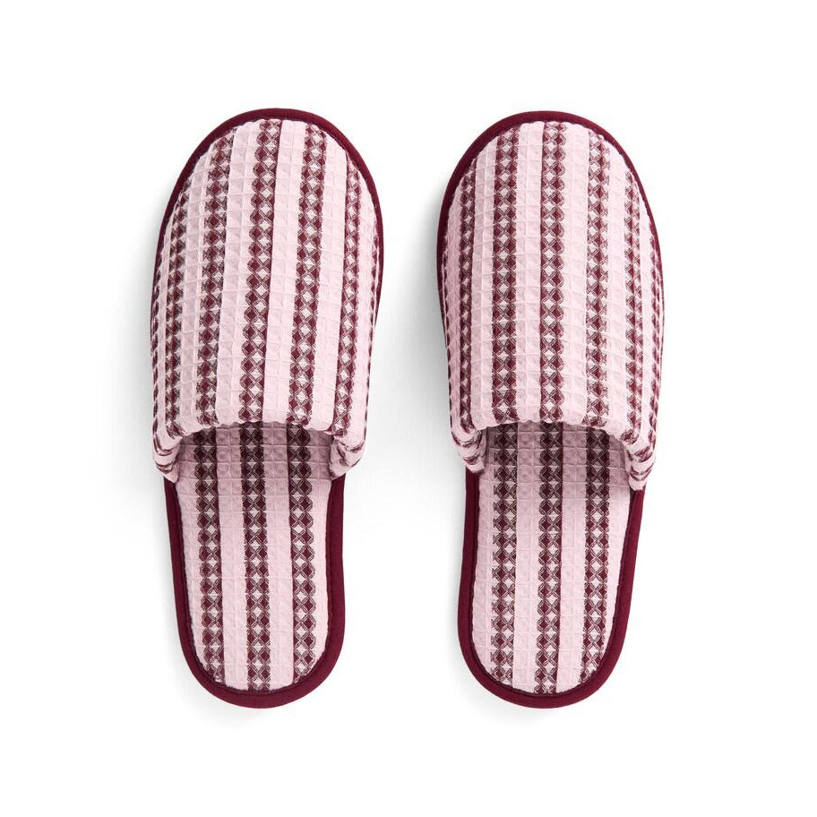 Waffle slippers - Stripe Cool pink