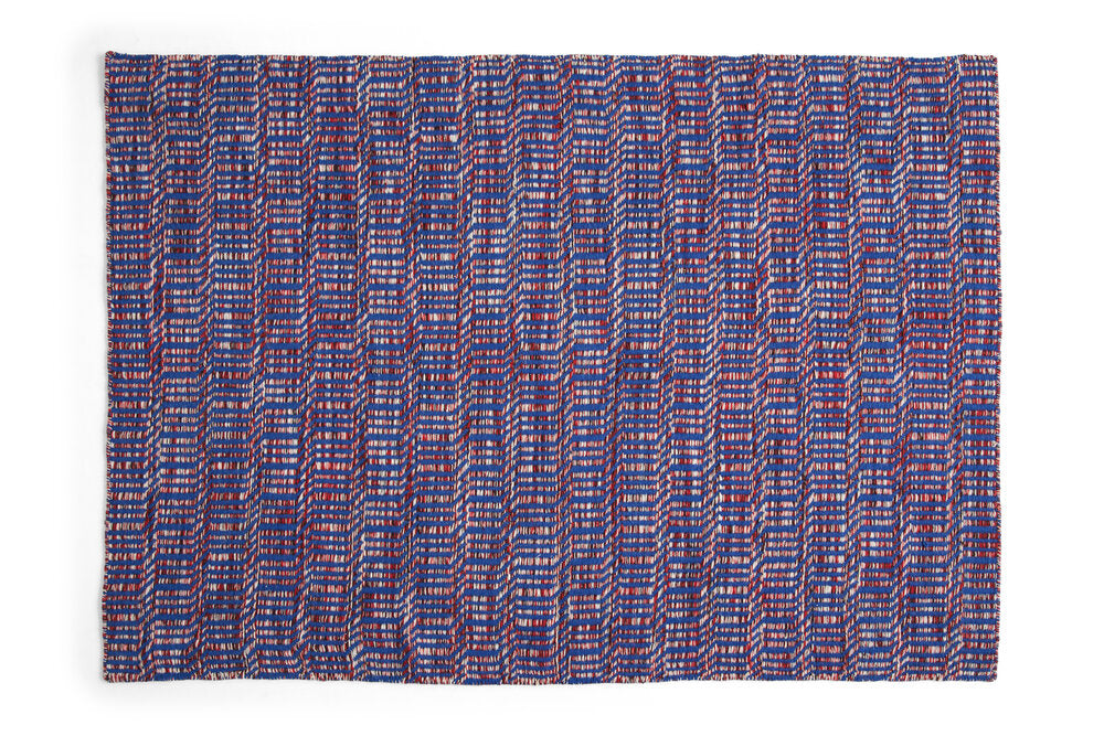 Radio gulvtæppe, rød/blå - 140x200 cm
