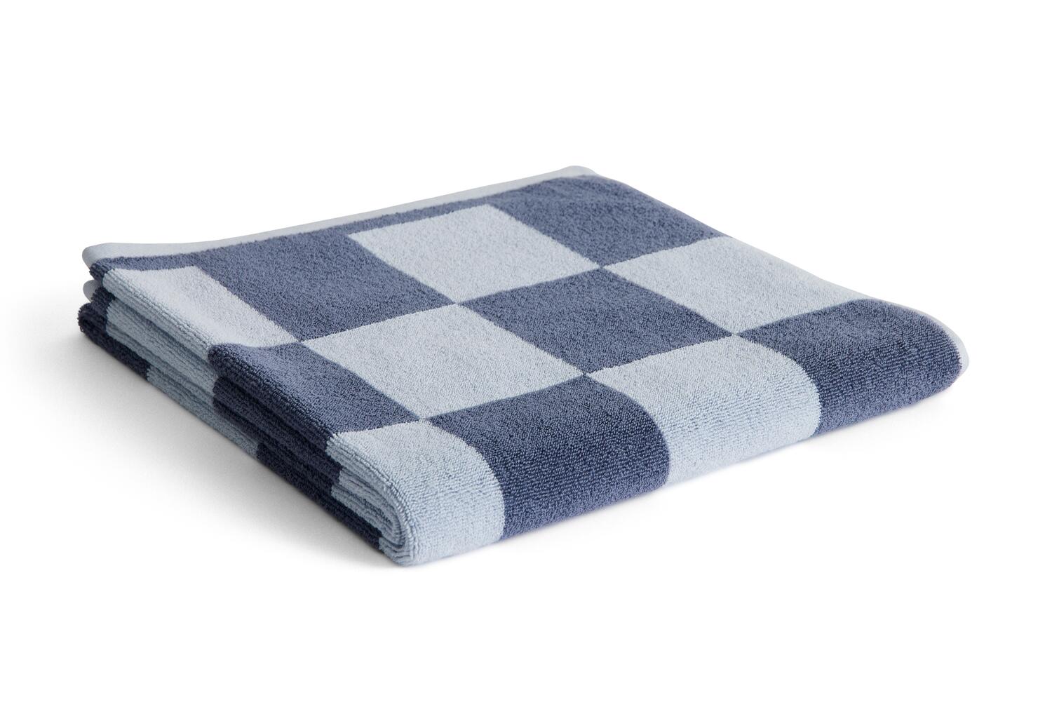 Check håndklæde - Steel Blue