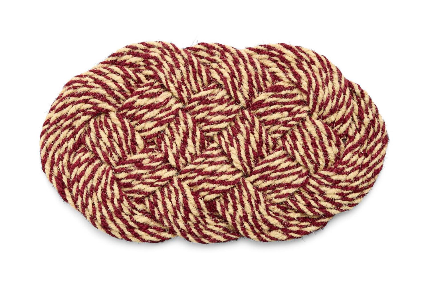 Coco Swirl dørmåtte, bordeaux/råhvid - B40 x L80 cm.