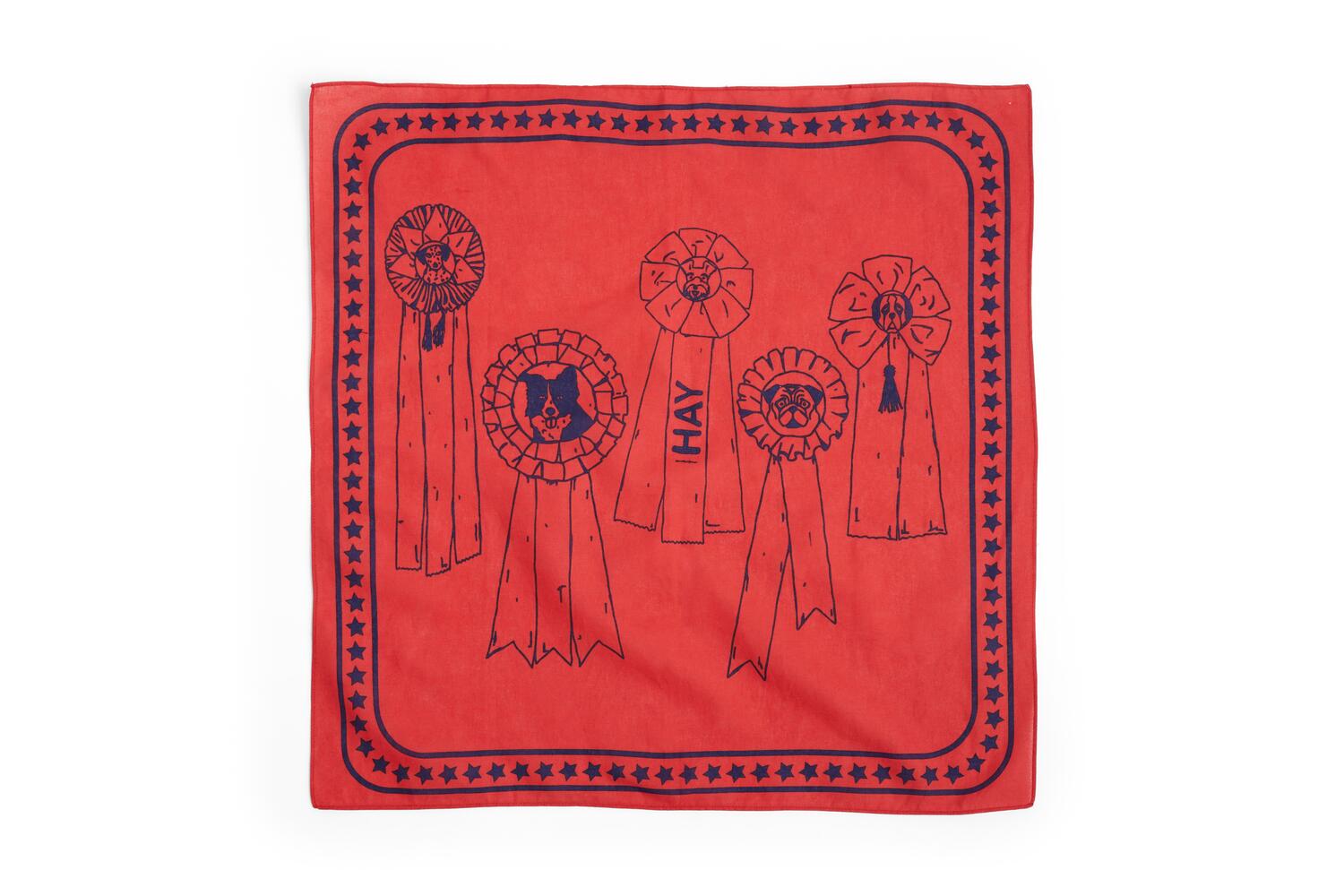 Hundebandana - rød/sort