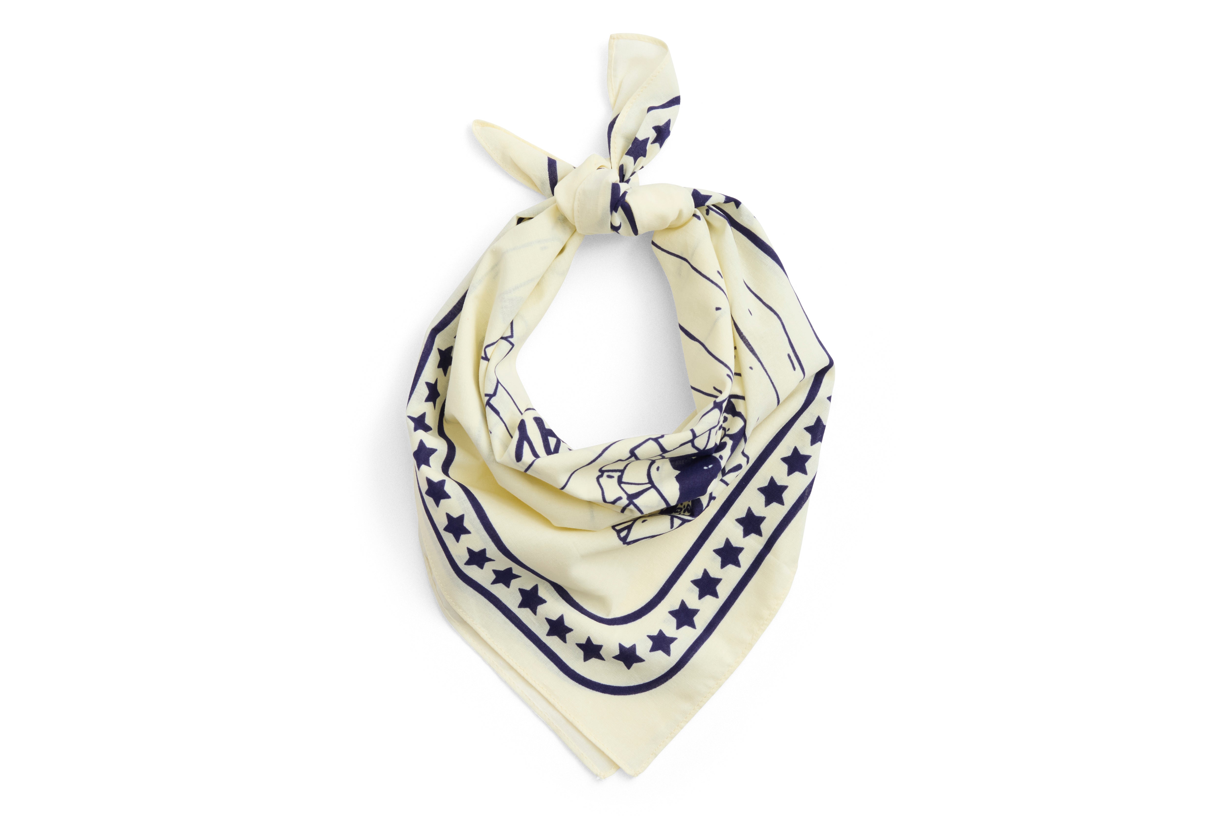 Hundebandana - Off-white/blue