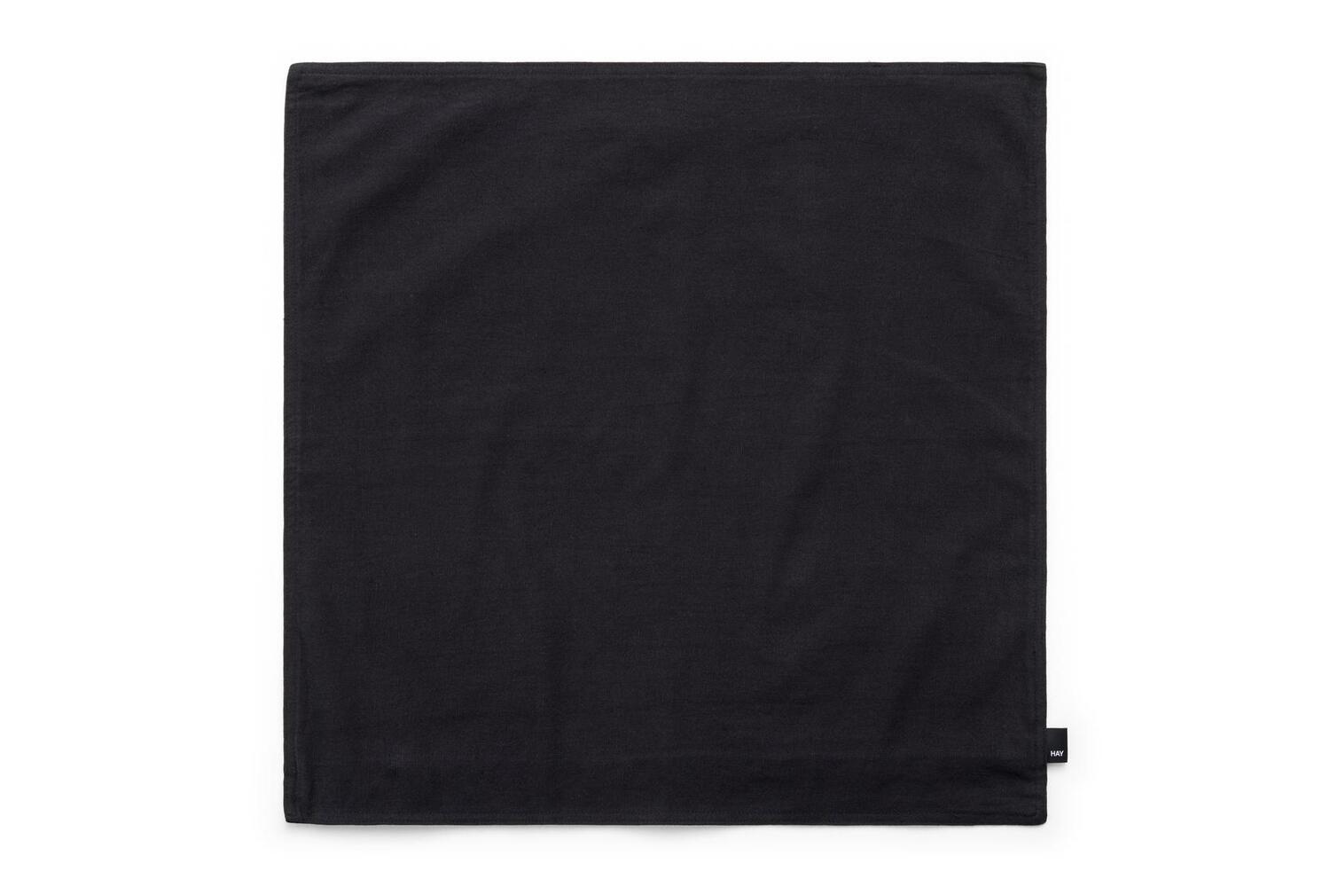 Linen pudebetræk, 60 x 60 cm - blå/sort