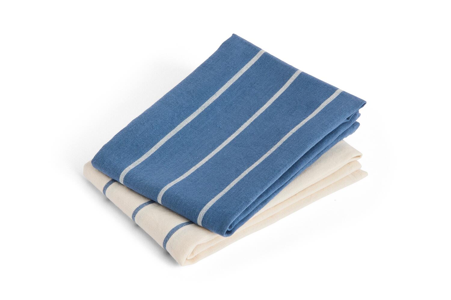 x Jasper Morrison viskestykker, 2 stk - Blue with beige stripe