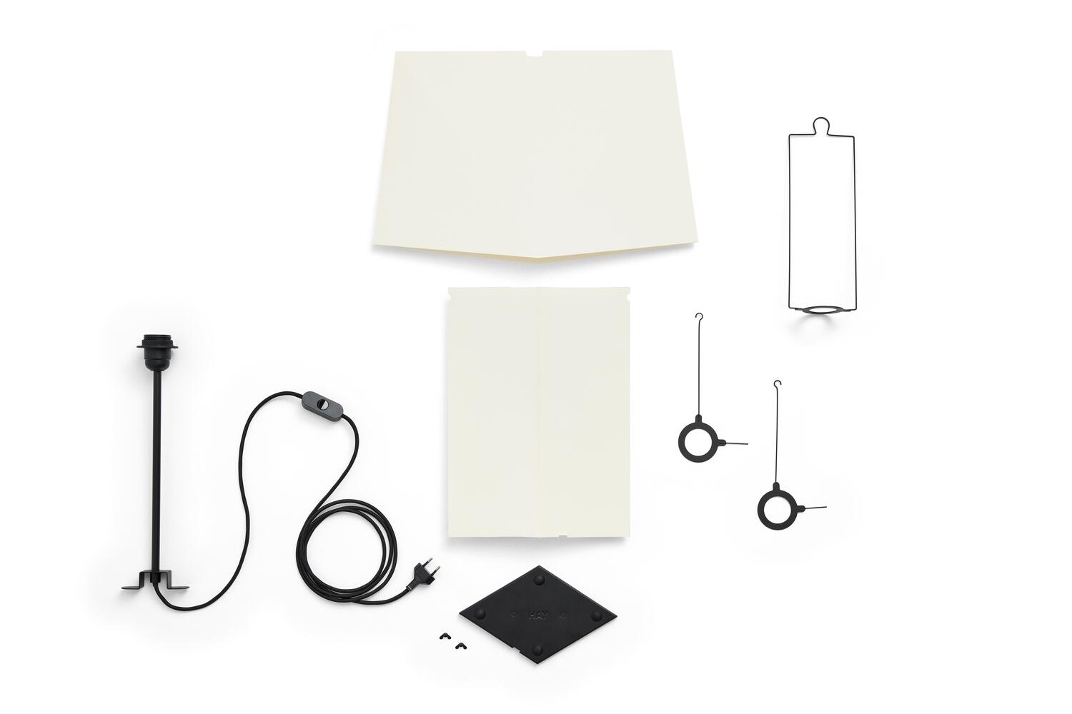 Aplat bordlampe, hvid - H66 cm