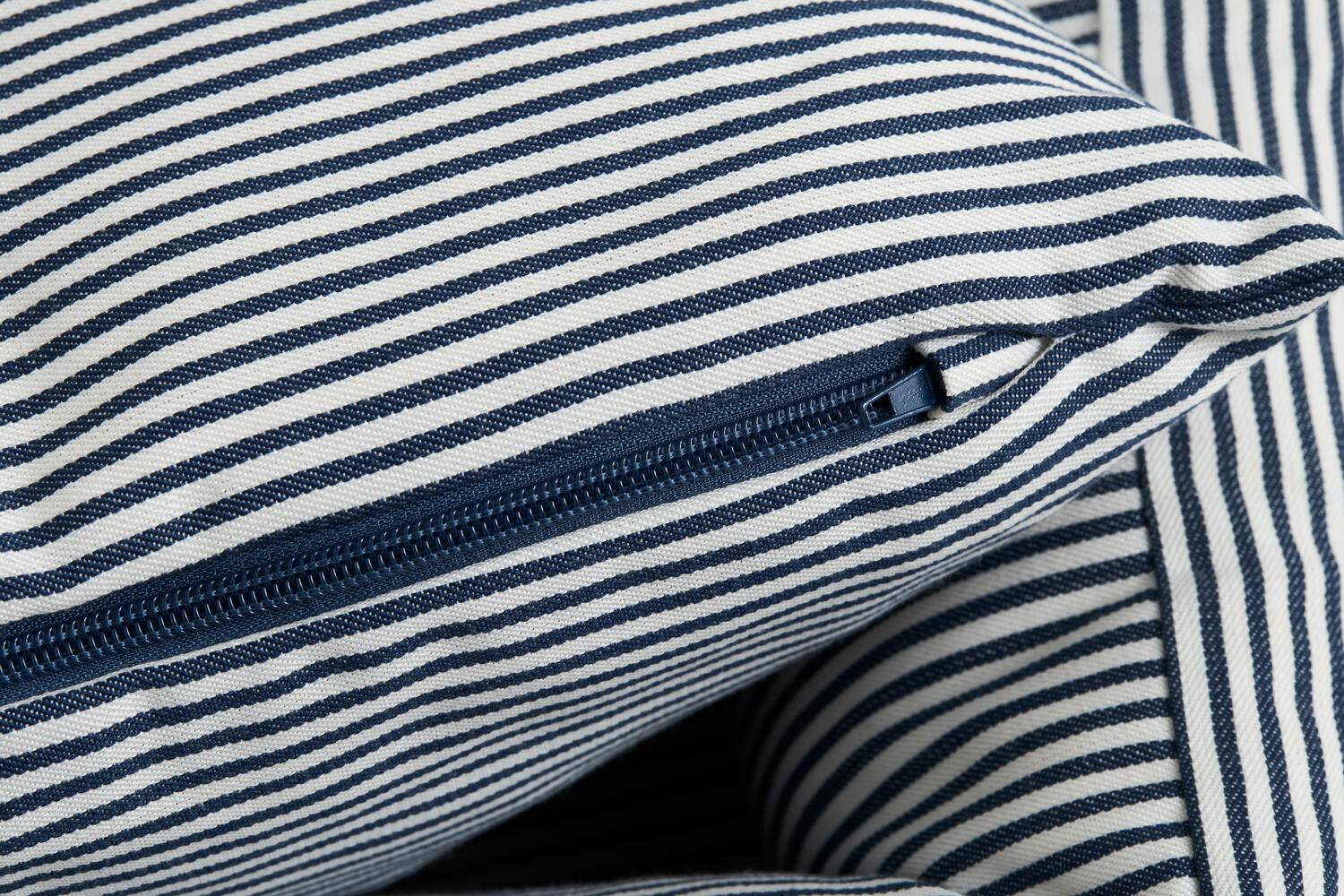 Zip hundekurv, Large - Blue and white stripe