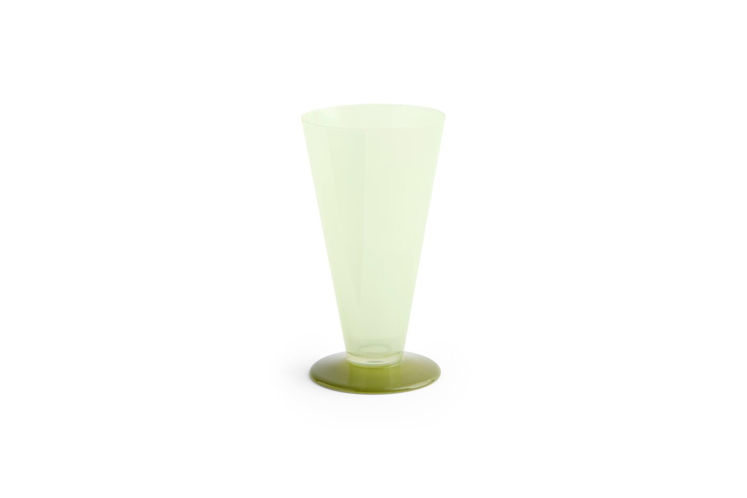 Conical vase, Light Green/Dark Lime - H18 cm