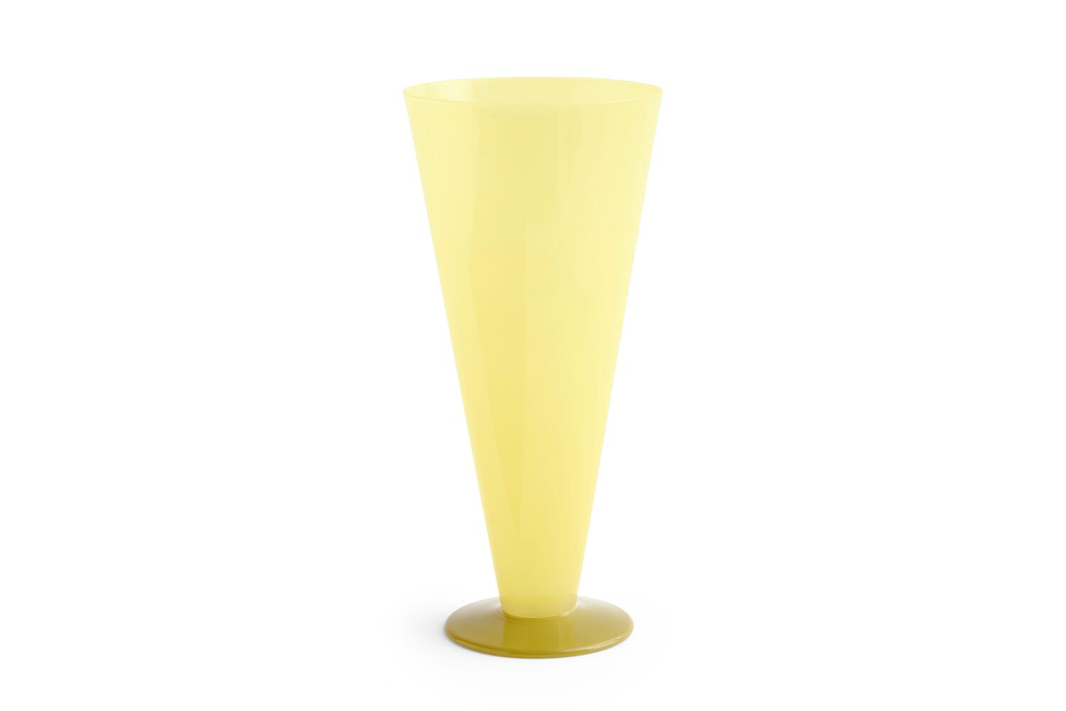 Conical vase, Yellow/Lime Green - H26 cm