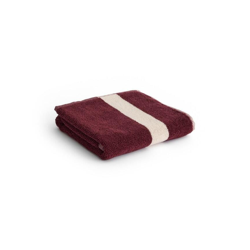 Stripe håndklæde - bordeaux