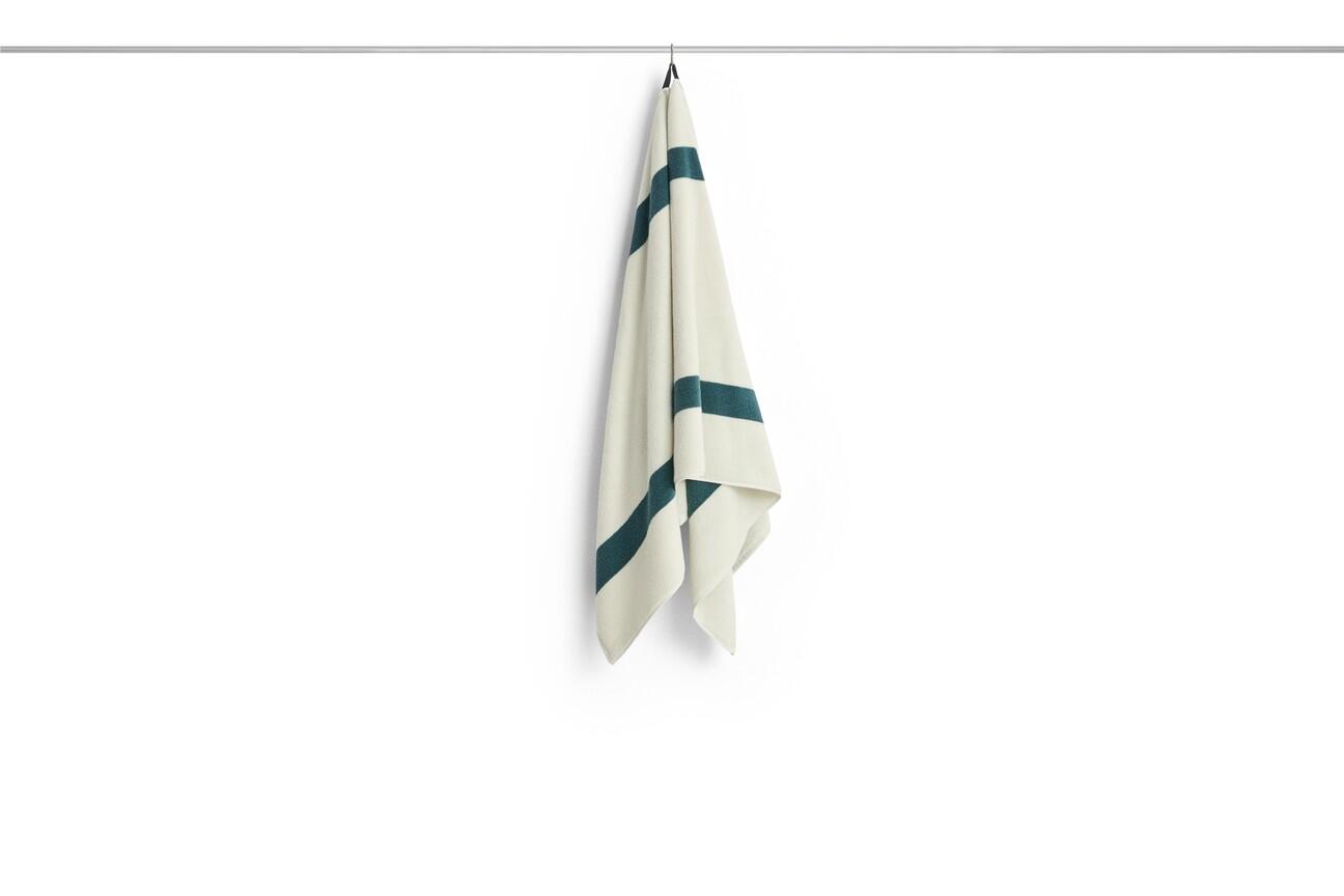 Stripe badehåndklæde, 70x140 cm - Petrol blue