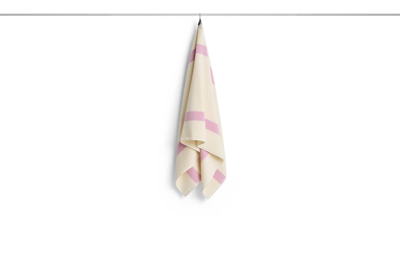 Stripe badehåndklæde, 70x140 cm - Cool pink