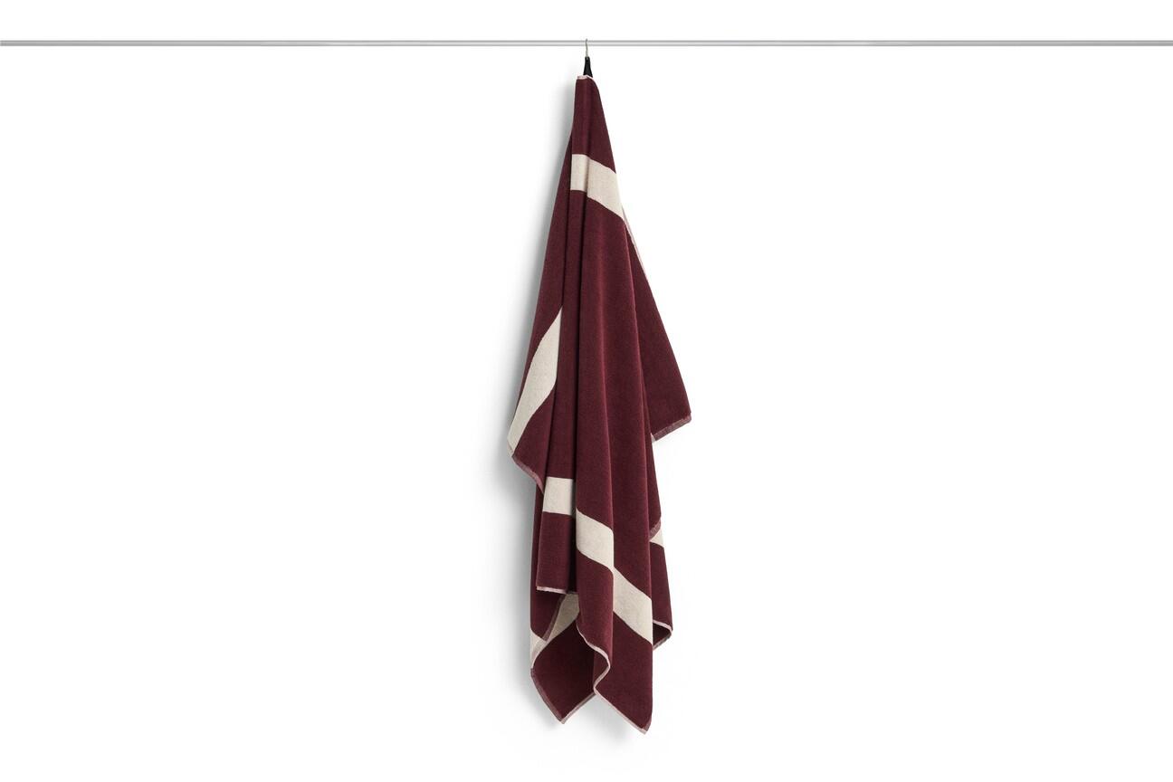 Stripe håndklæde - bordeaux